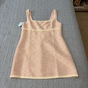 Hill House Pink and Cream Tweed Bennett Dress